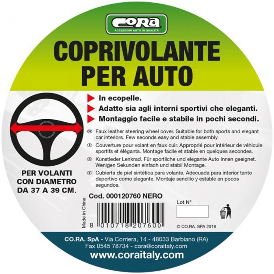 Coprivolante in ecopelle nero