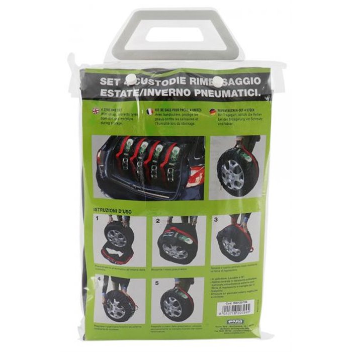 Set 4 custodie per pneumatici diametro 62-74 cm