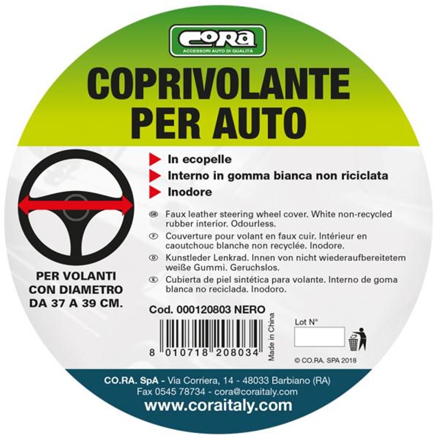 Coprivolante in finta pelle nero