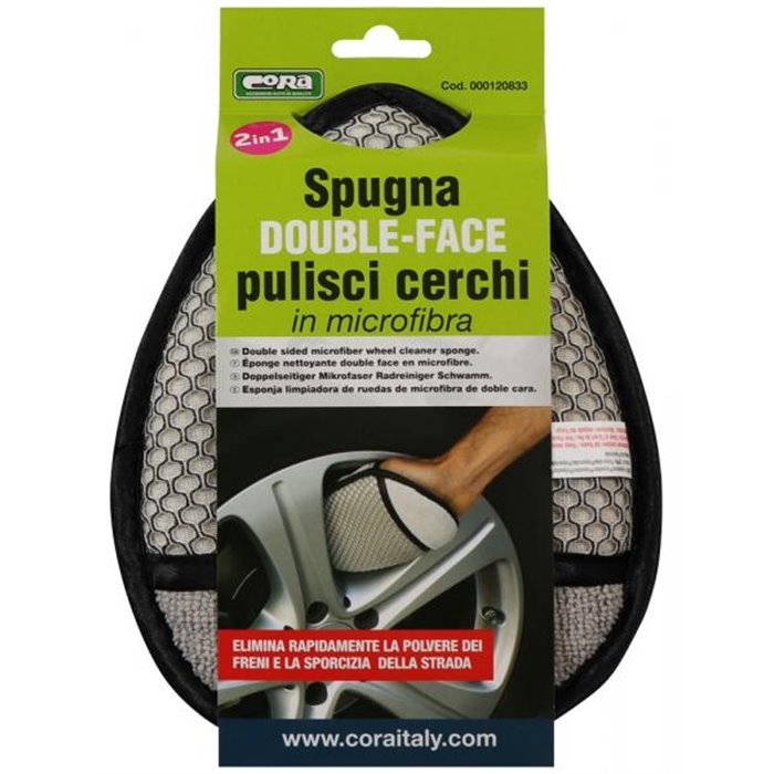 Spazzola pulisci cerchi double-face in microfibra