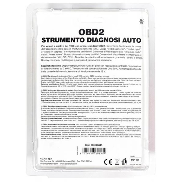 Strumento diagnosi auto ODB2