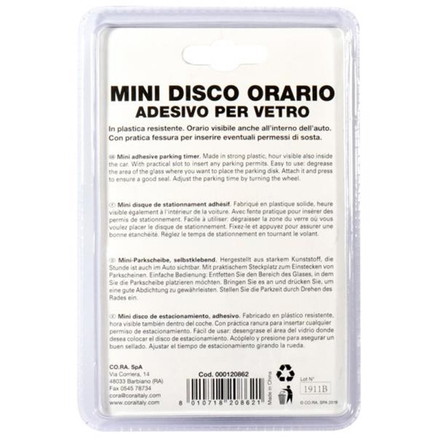 Mini disco orario adesivo 5,8 x 8 cm