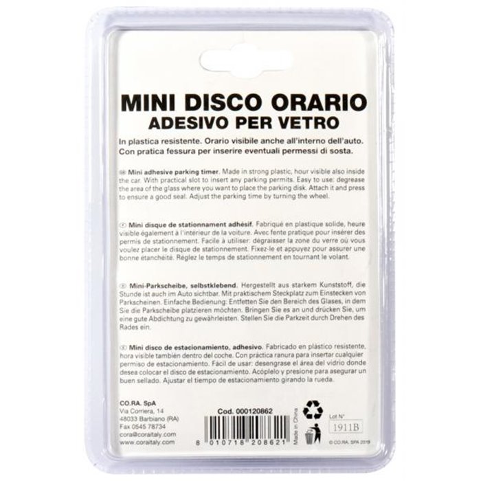 Mini disco orario adesivo 5,8 x 8 cm