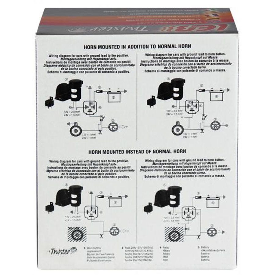 Tromba elettropneumatica monotonale 12V