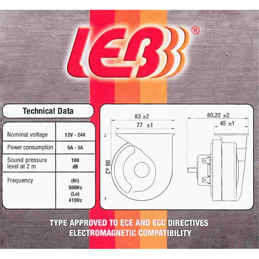 Tromba elettromagnetica TW80/High 12V