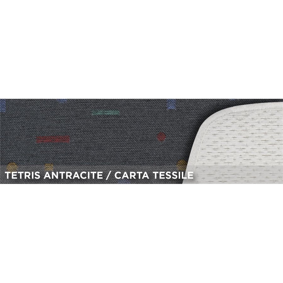 Coprisedili anteriori universali Tanga Doubleface cotone tetris antracite/carta tessile