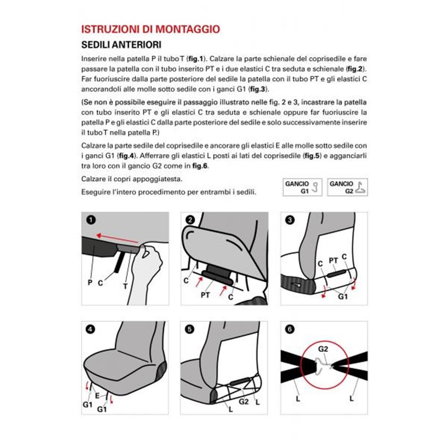 Coprisedili anteriori Espresso Deluxe tg. piccola tess. cotone trapuntato avio