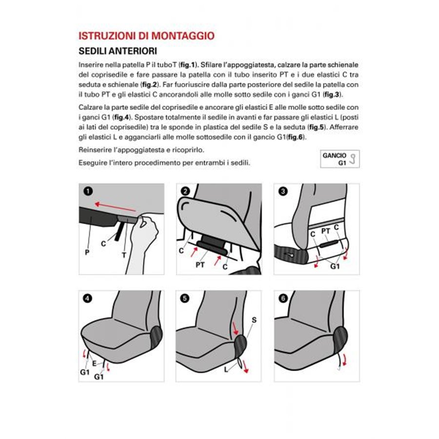 Coprisedili anteriori personalizzati Fiat 500 07  tess. misto cotone scozzese grigio/panna