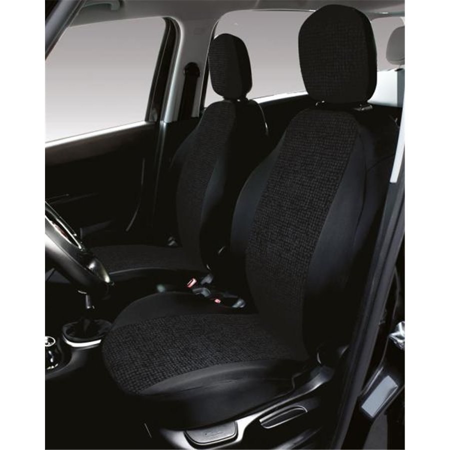 Serie completa coprisedili personalizzati Fiat 500L tess. misto cotone mosaico nero