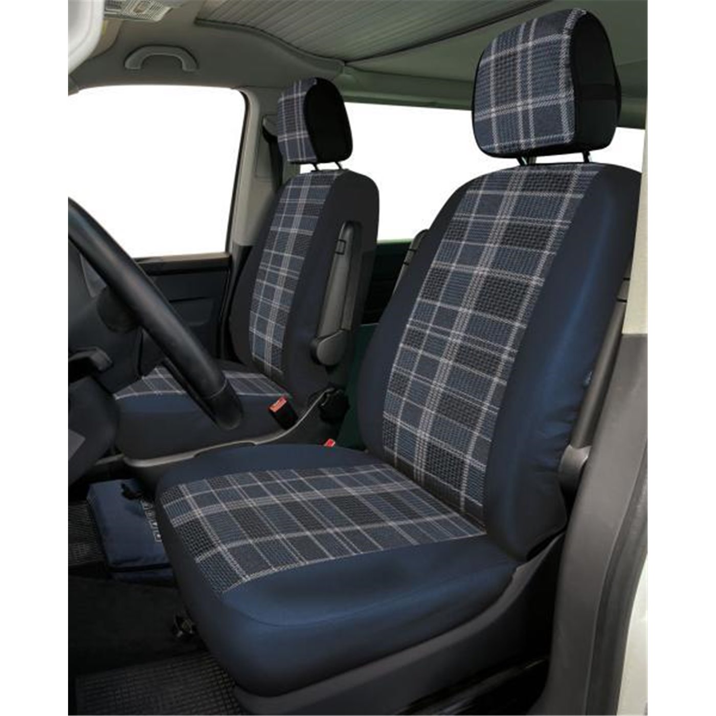 Coprisedili anteriori Volkswagen California/Multivan T6.1/T7 tess. misto cotone avio/navy