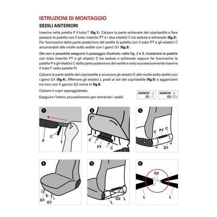 Coprisedili anteriori Fast&Smart tg. grande tess. misto cotone avio/nero