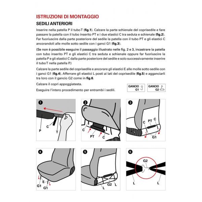 Coprisedili anteriori Fast&Smart tg. grande tess. misto cotone antracite/nero