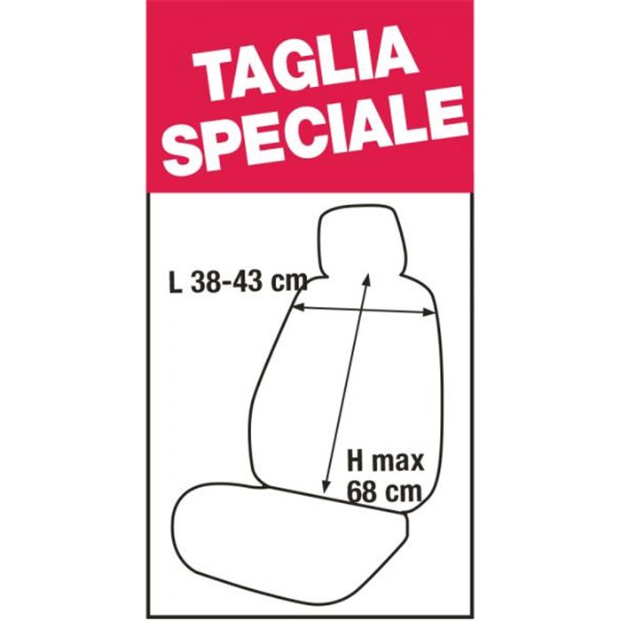 Coprisedili anteriori Fast&Smart tg. speciale tess. misto cotone avio/nero