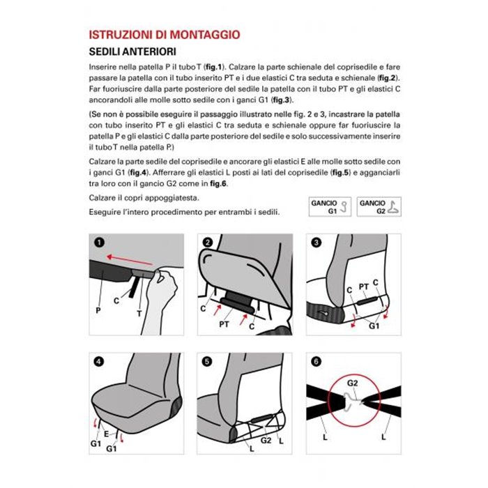 Coprisedili anteriori Fast&Smart tg. media tess. misto cotone e poliestere piombo