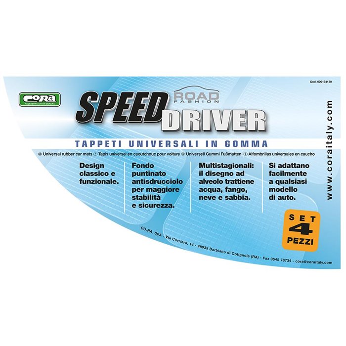 Set 4 tappeti gomma universali Speed Driver