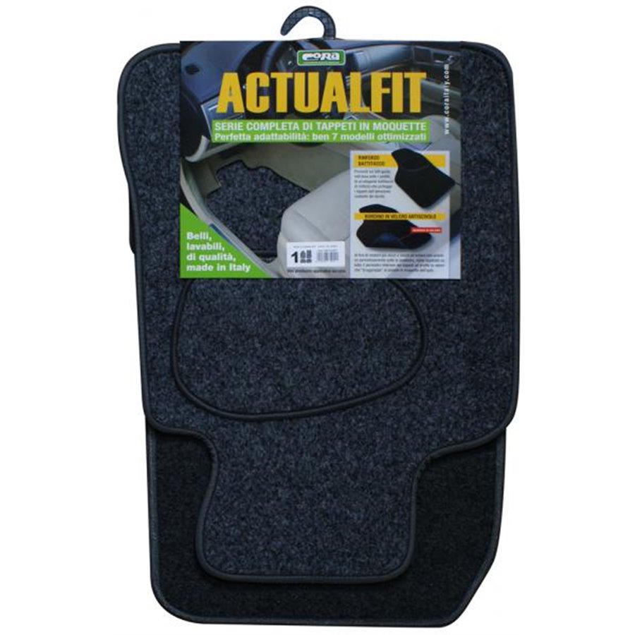 Set 4 tappeti moquette Actualfit grigio mod. 1