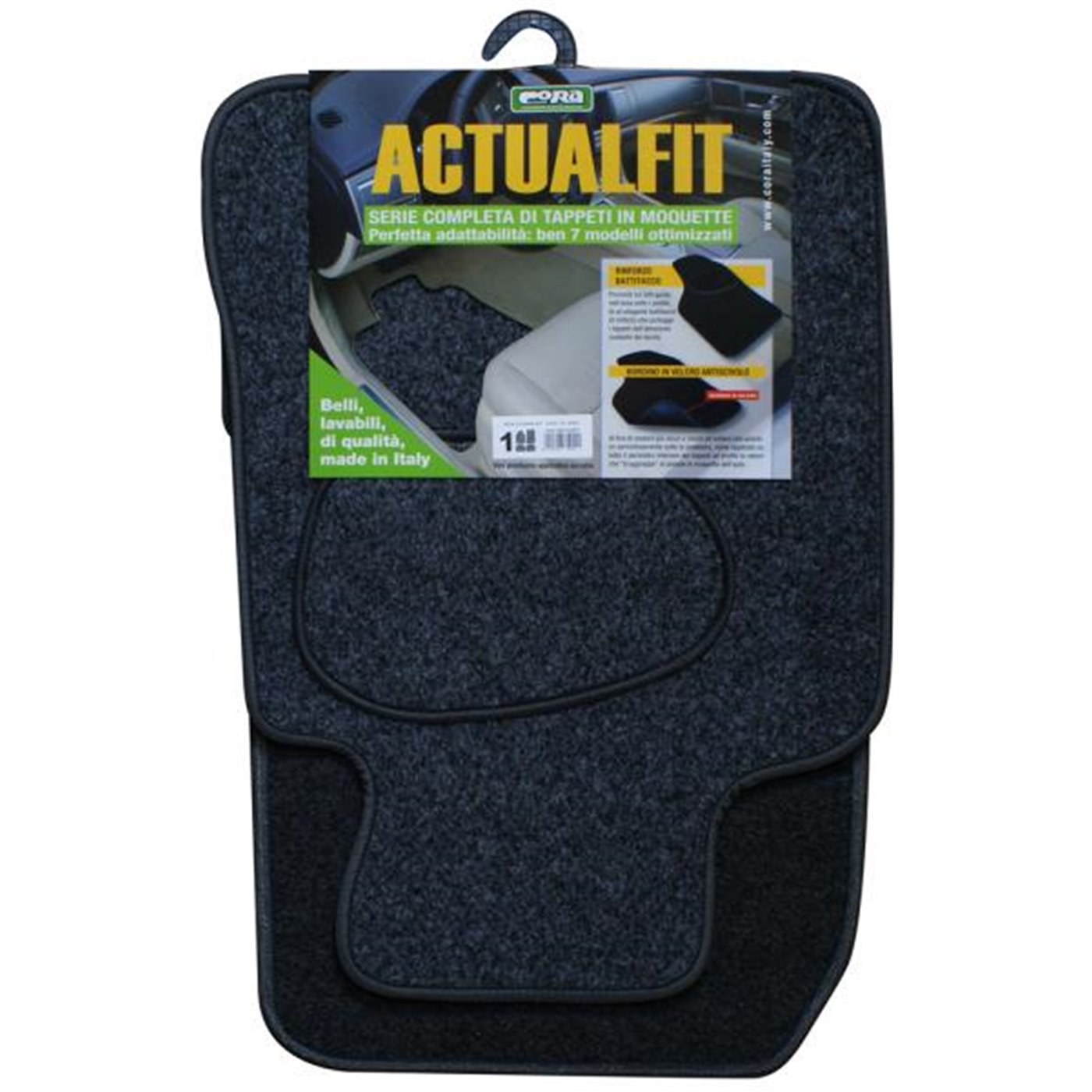 Set 4 tappeti moquette Actualfit grigio mod. 1