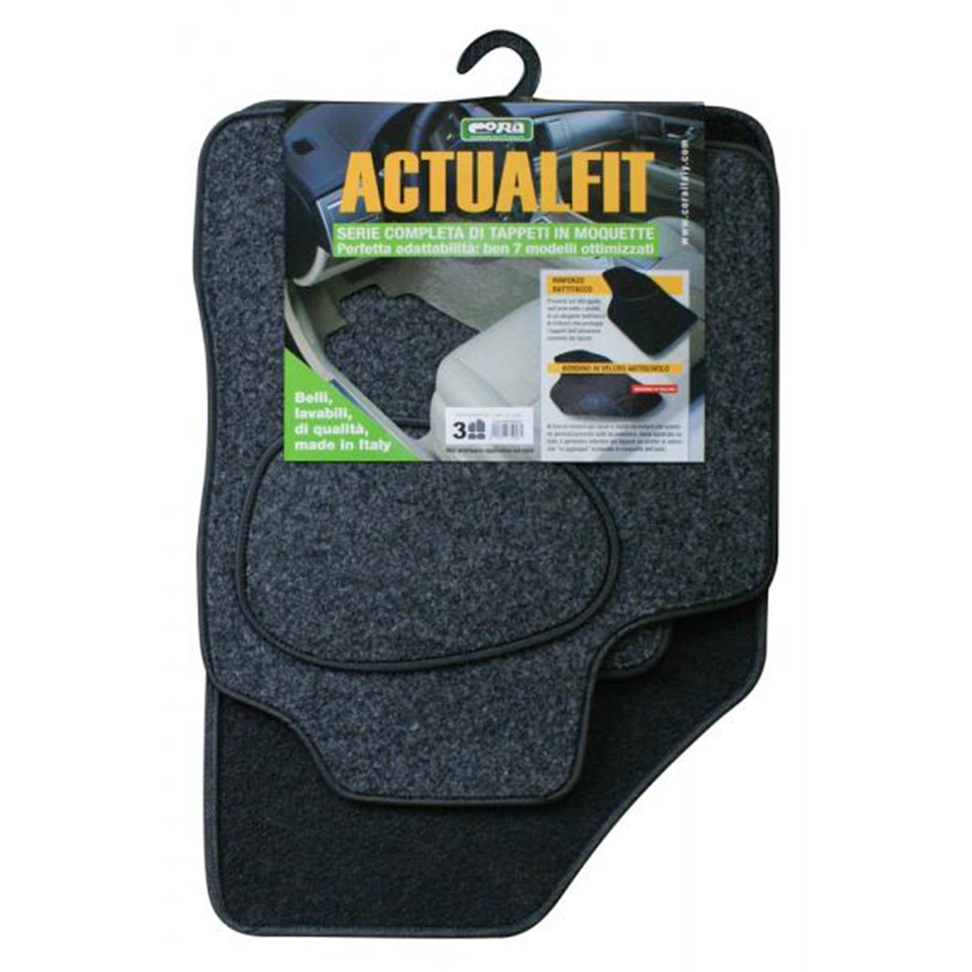 Set 4 tappeti moquette Actualfit grigio mod. 3