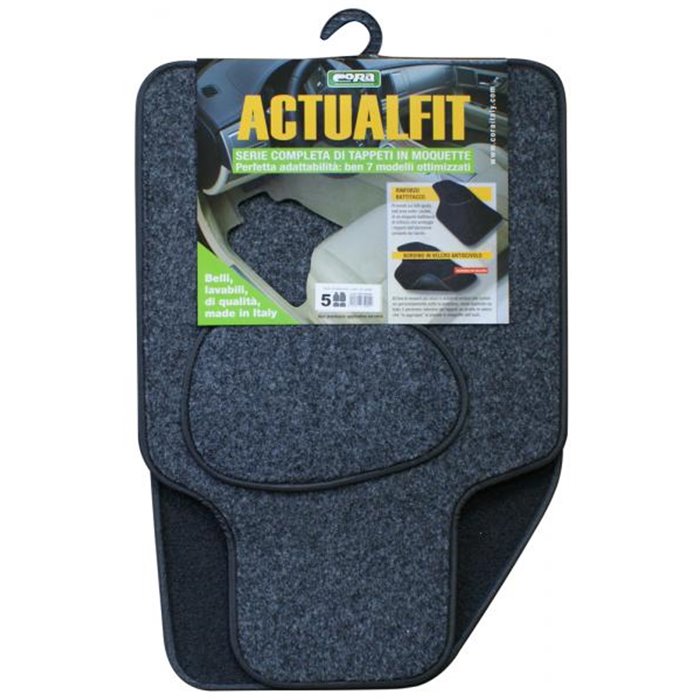 Set 4 tappeti moquette Actualfit grigio mod. 5