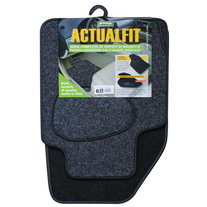 Set 4 tappeti moquette Actualfit grigio mod. 6