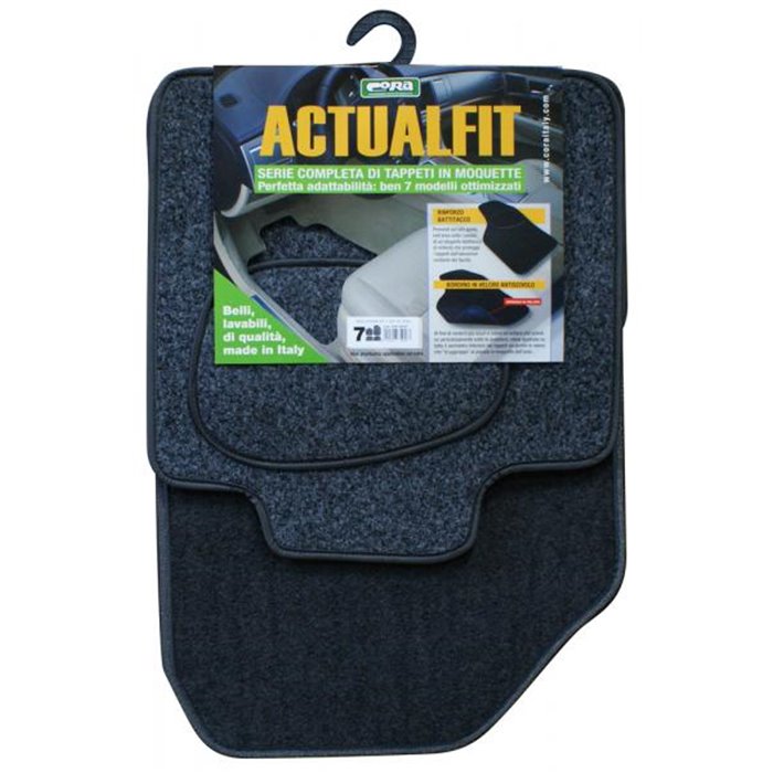 Set 4 tappeti moquette Actualfit grigio mod. 7