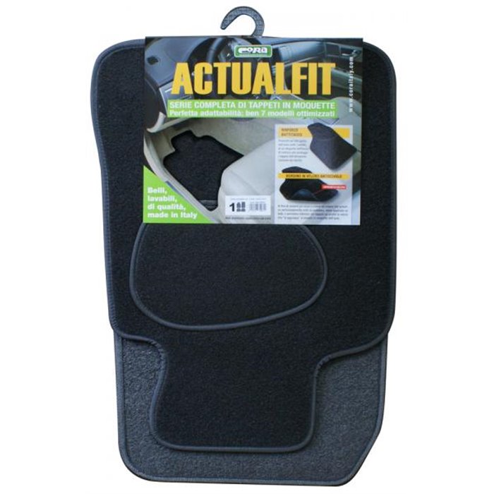 Set 4 tappeti moquette Actualfit nero mod. 1