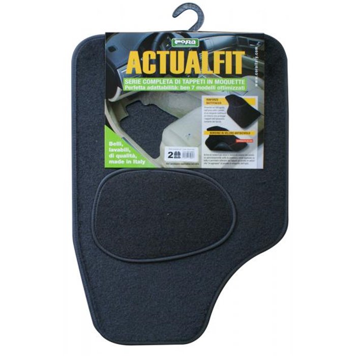 Set 4 tappeti moquette Actualfit nero mod. 2