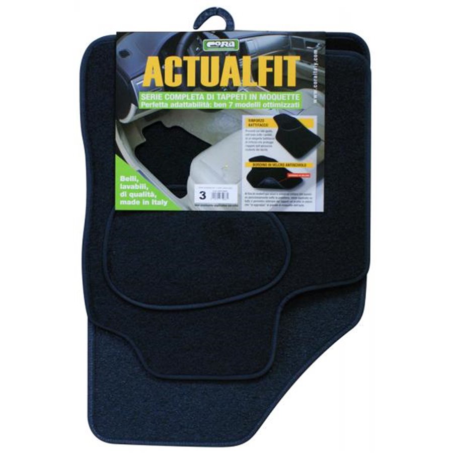 Set 4 tappeti moquette Actualfit nero mod. 3