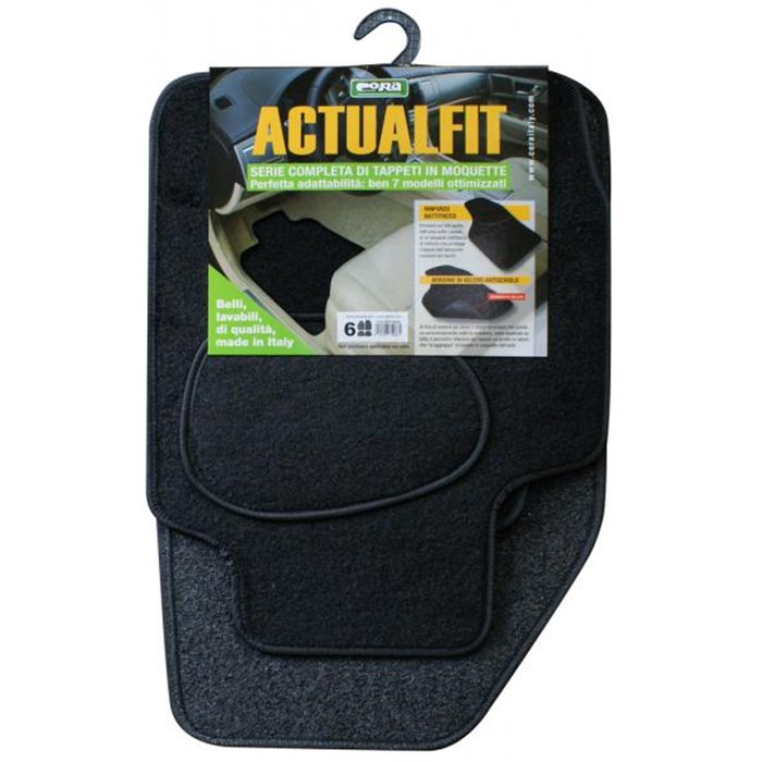 Set 4 tappeti moquette Actualfit nero mod. 6