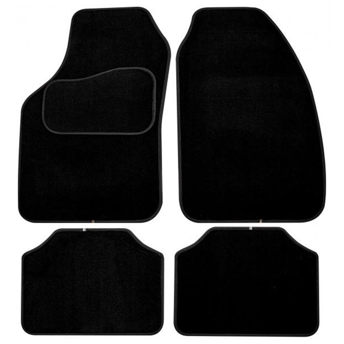 Set 4 tappeti moquette Platinum Velour nero mod. 4