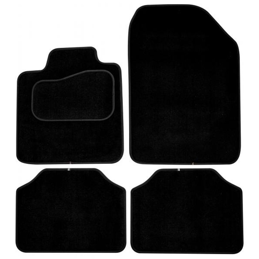 Set 4 tappeti moquette Platinum Velour nero mod. 7