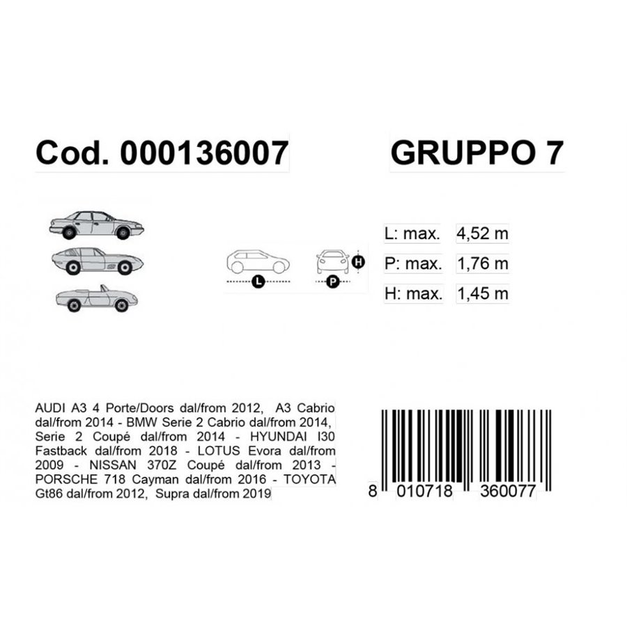 Copriauto Gabardine Car mod. 7