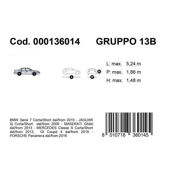 Copriauto Gabardine Car mod. 14