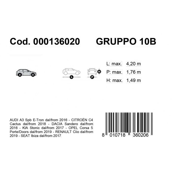 Copriauto Gabardine Car mod. 10/B