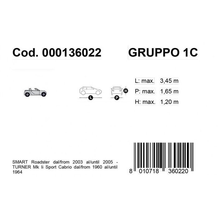 Copriauto Gabardine Car mod. 1/C