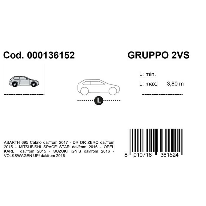 Mezzo copriauto Demicover mod. 2VS