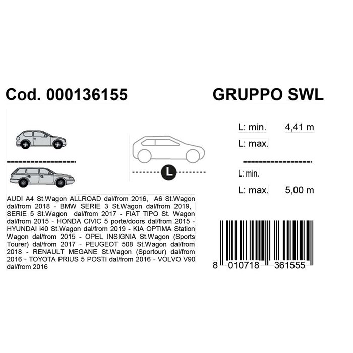 Mezzo copriauto Demicover mod. SWL