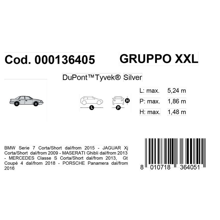 Copriauto Topcover Silver mod. XXL