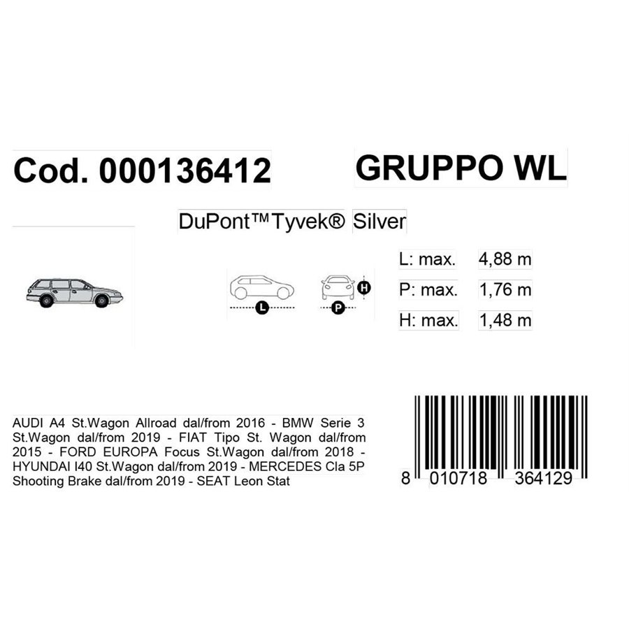 Copriauto Topcover Silver mod. WL