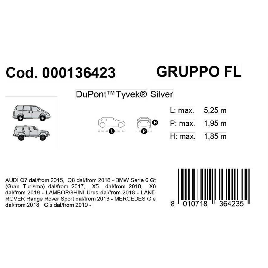 Copriauto Topcover Silver mod. FL