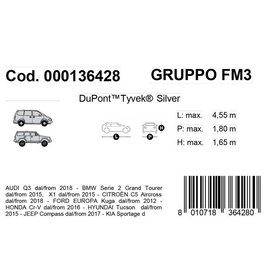 Copriauto Topcover Silver mod. FM3