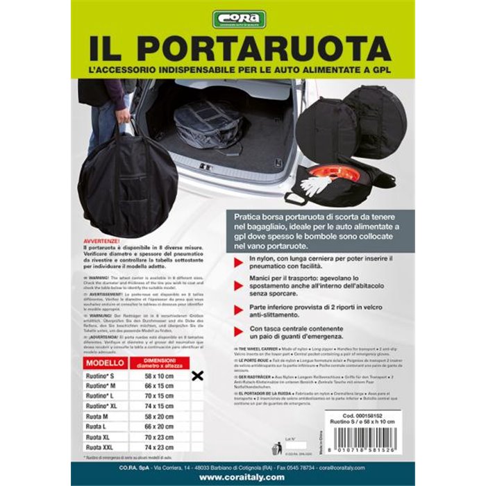 Borsa portaruotino 58x10 cm