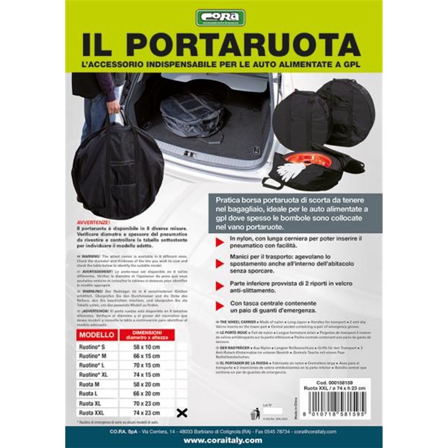 Borsa portaruota 74x23 cm