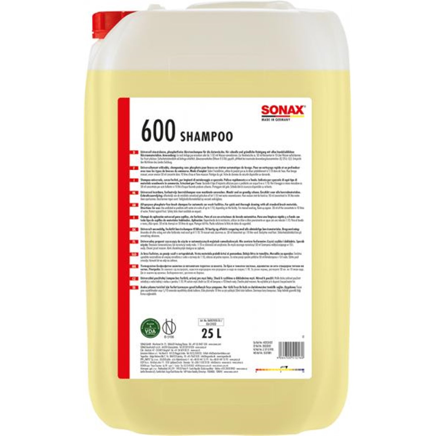 Shampoo per auto brillante con addolcente 25 L