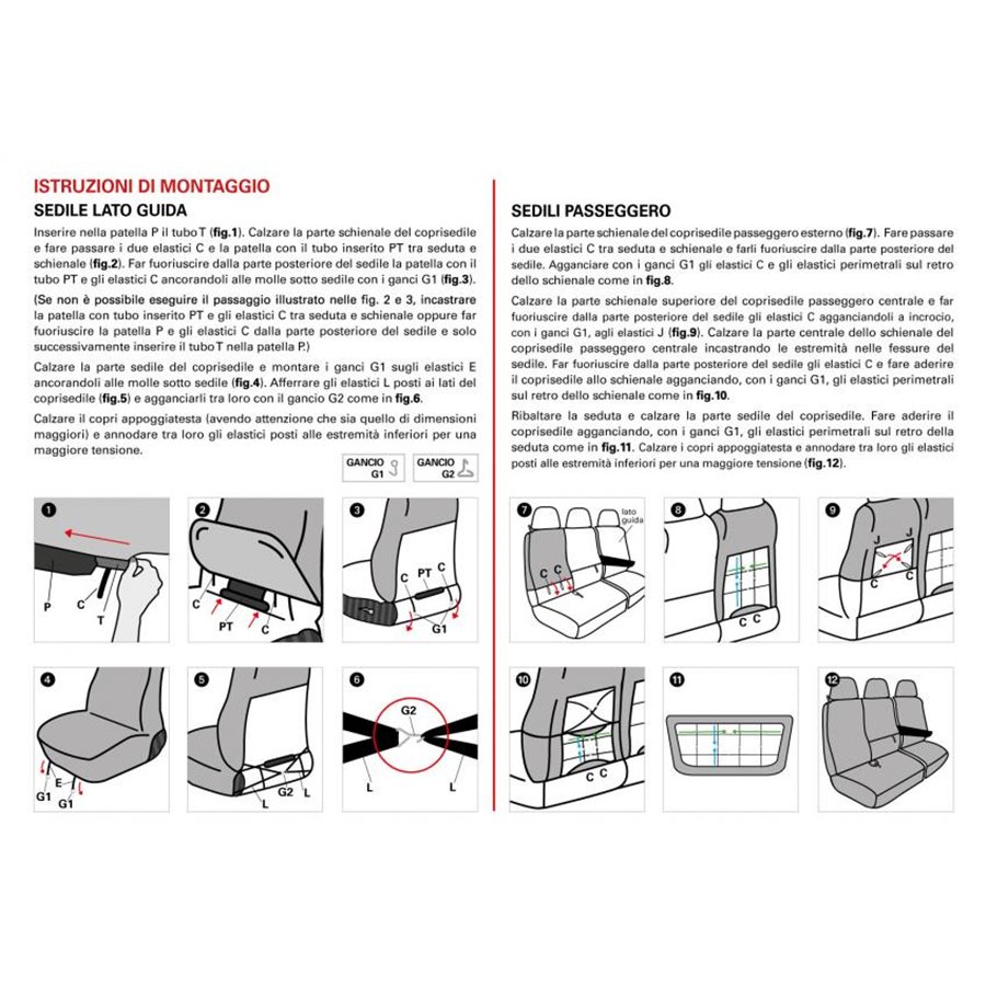 Coprisedili per furgoni tg. SP26 tess. poliestere nero