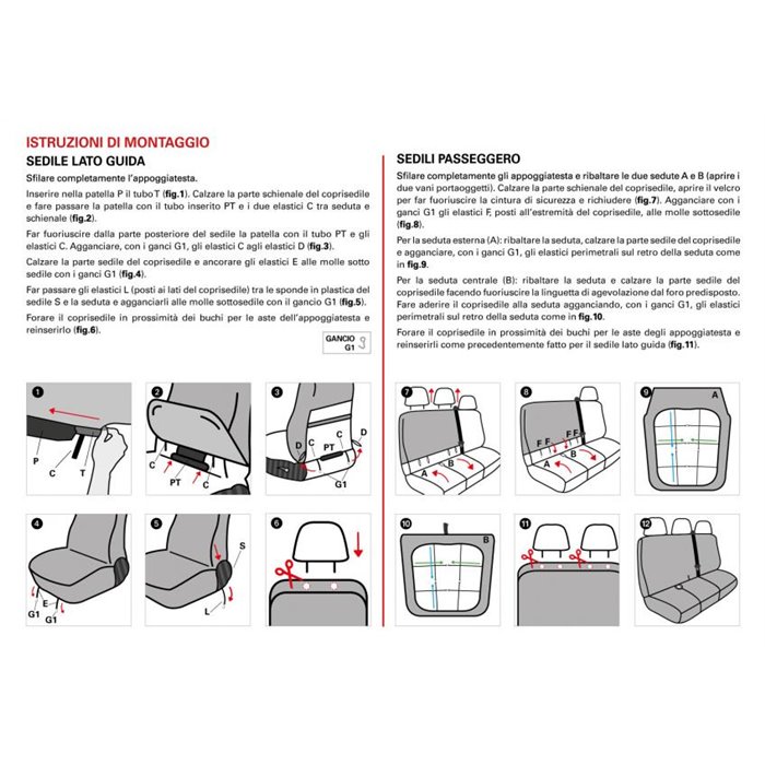 Coprisedili per furgoni tg. SP28 seduta divisa tess. poliestere nero