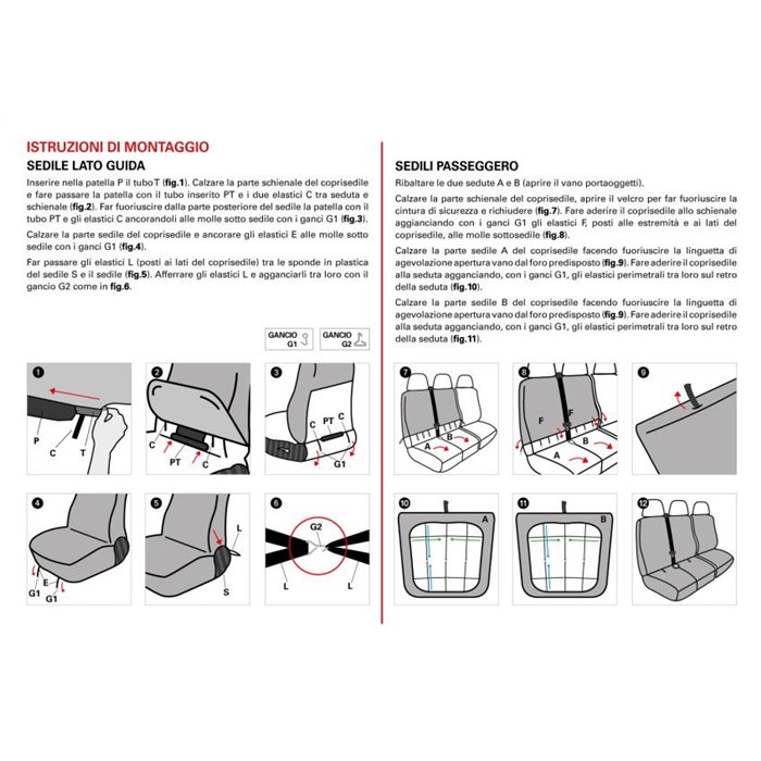 Coprisedili per furgoni tg. SP32 seduta divisa tess. poliestere nero