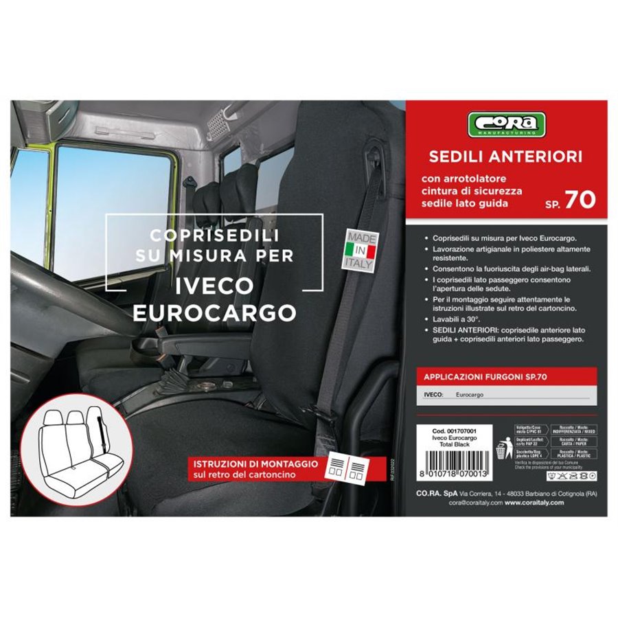 Coprisedili per camion tg. SP70 tess. poliestere nero