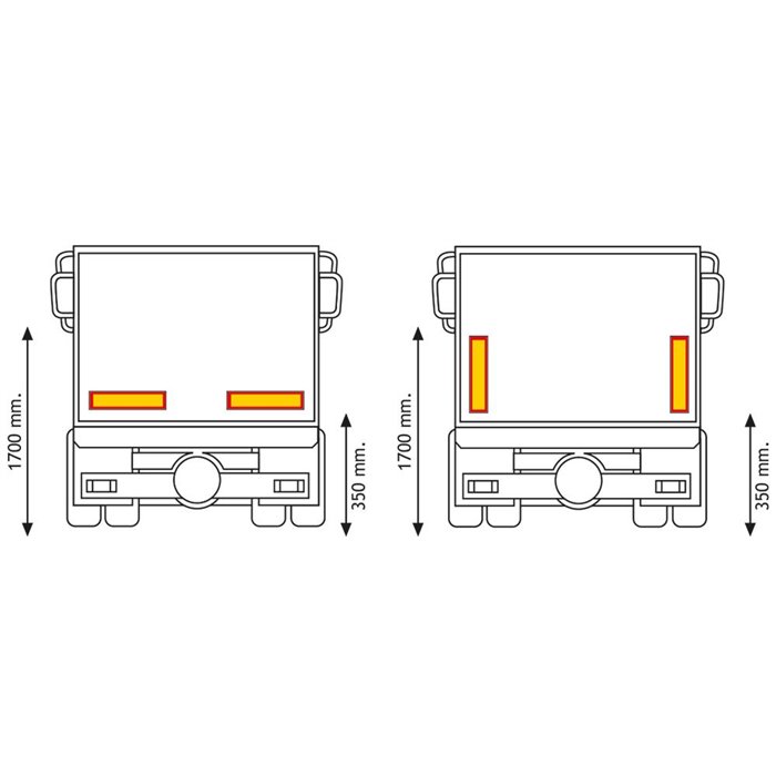 Pannelli riflettenti e fluorescenti per rimorchi 565x196x0,8 mm