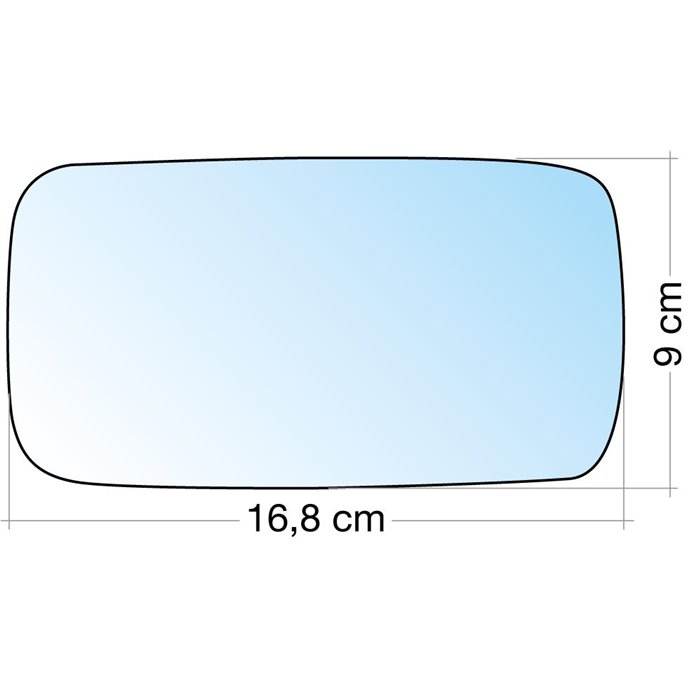 SPECCHIO C/PIASTRA SX-DX AZZ. CURVO TERM. ALFA 145, 146